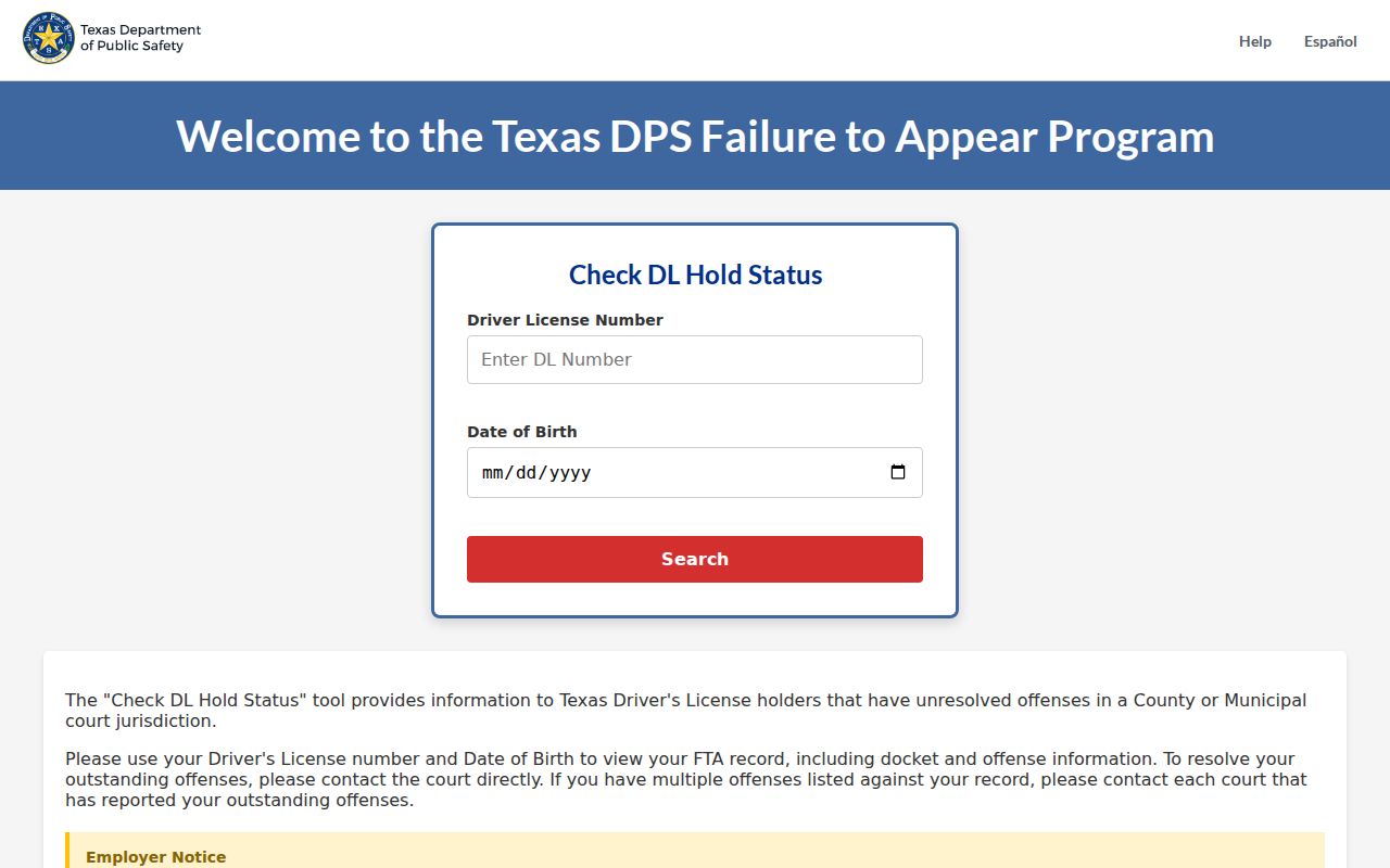 Callahan County traffic warrant distinction from Texas FTA compliance status