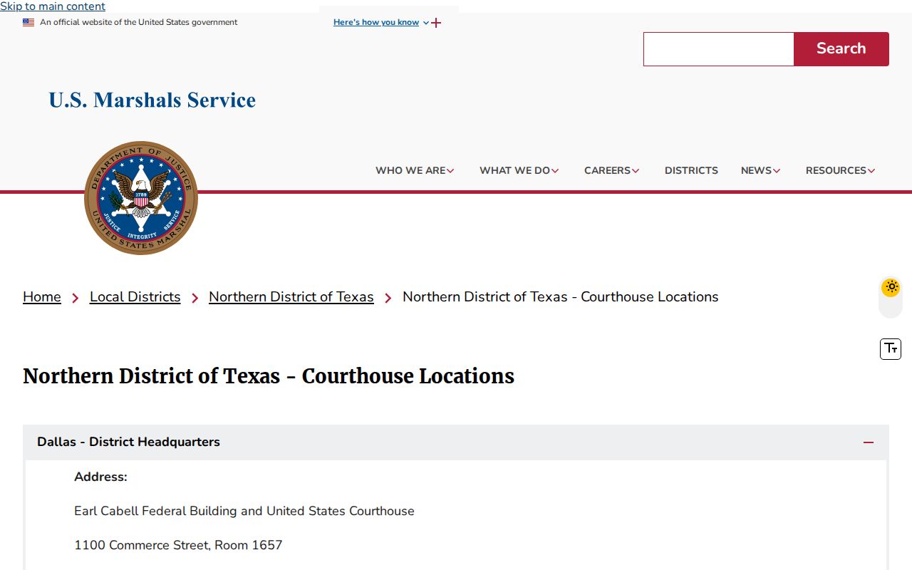 Callahan County arrest warrant inquiries for federal cases route to the Abilene U.S. Marshals office