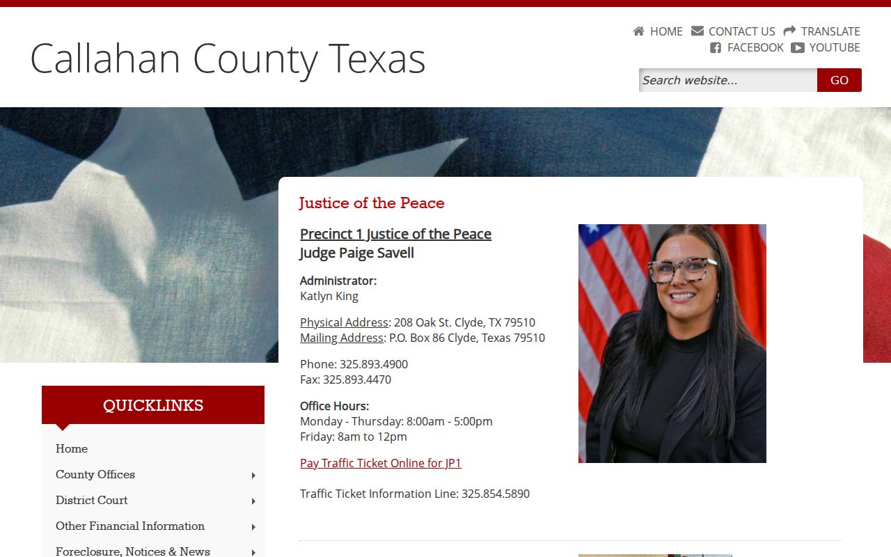 Callahan County warrant and traffic questions route to three JP courts